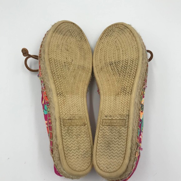 Sperry Top Sider Katama Slip On Flat Espadrille Pink Floral Size 6M - Picture 11 of 12